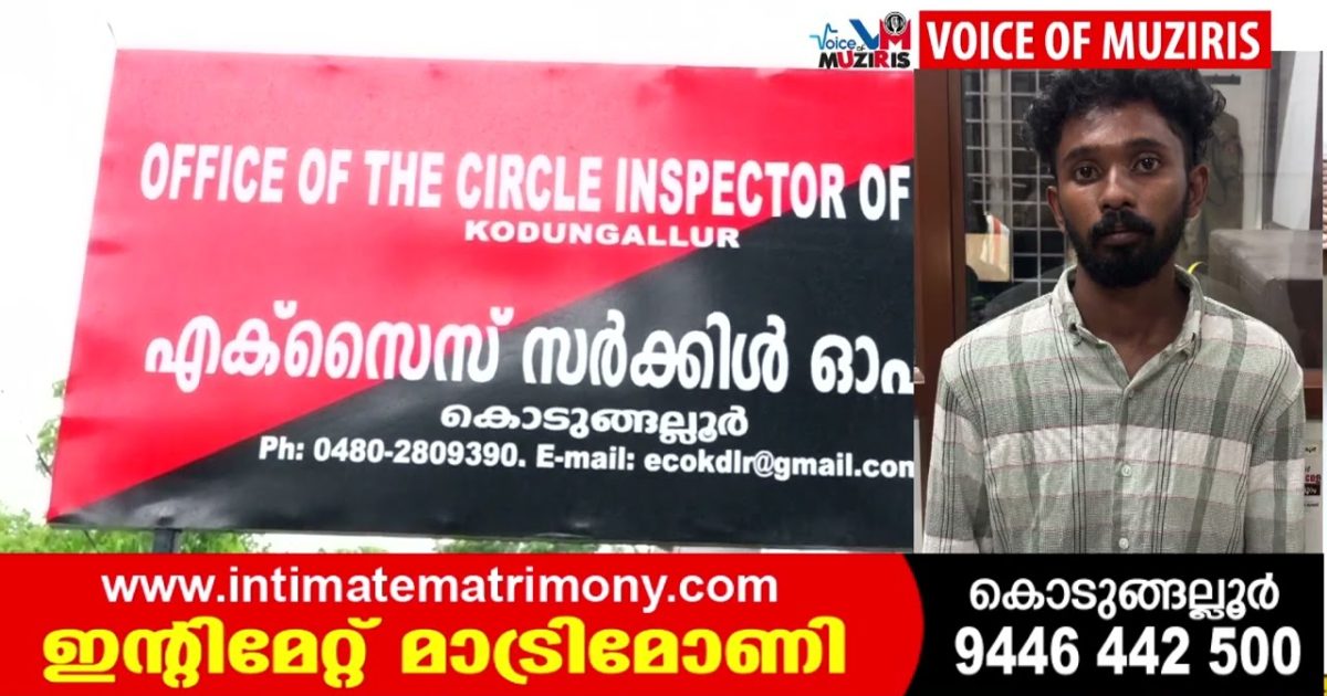 കൊടുങ്ങല്ലൂരിൽ എംഡിഎംഎയുമായി യുവാവ് എക്‌സൈസിന്റെ പിടിയിൽ