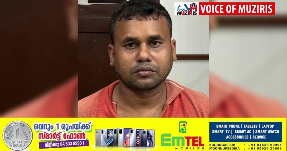 കൊടുങ്ങല്ലൂരിൽ ഒരു കിലോയിലധികം കഞ്ചാവുമായി അന്യസംസ്ഥാന തൊഴിലാളി പിടിയിൽ